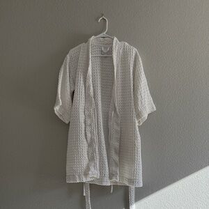 Nordstrom Brand White Waffle Knit Robe